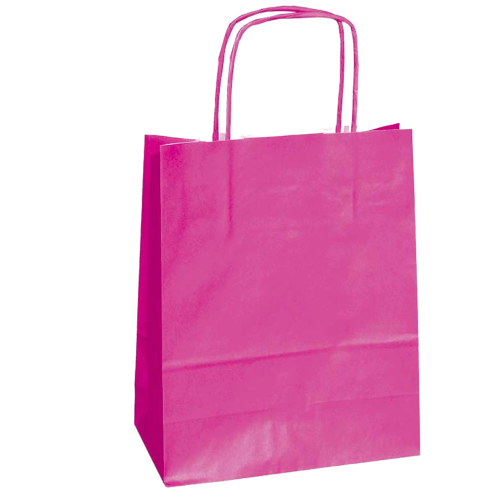 25 SHOPPERS CARTA KRAFT 26x11x35cm TWISTED MAGENTA